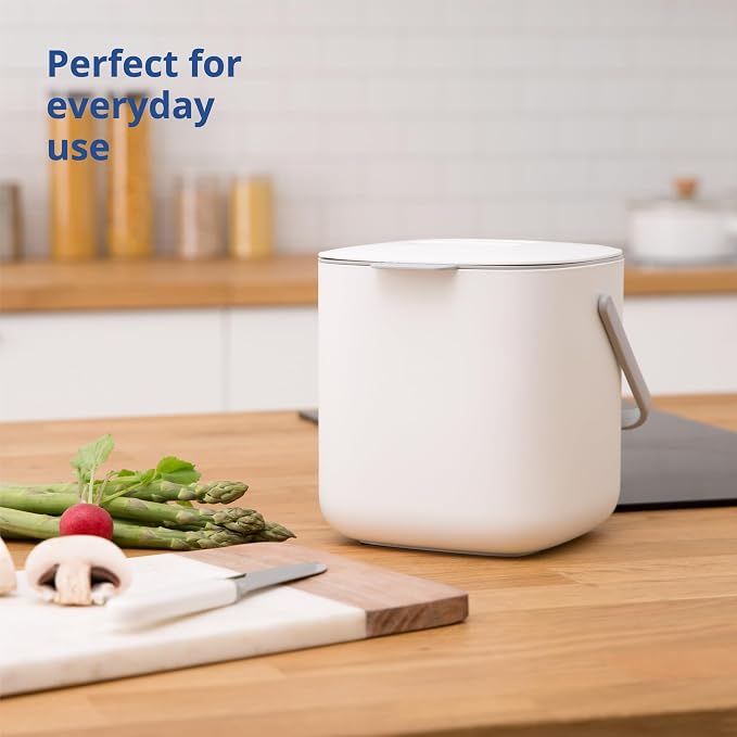 Blue Ginkgo Kitchen Compost Bin – Filter-Free, Odor-Tight Countertop Food Waste - Image 3