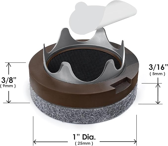 GorillaFelt CB257 Chair Leg Floor Protectors/Felt Glides Tap On Felt Furniture - Image 6
