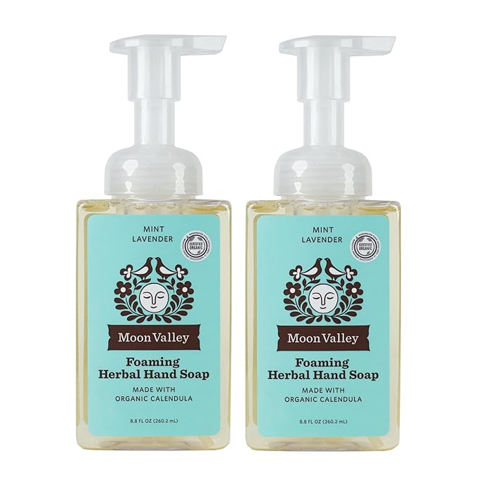 Moon Valley Herbal Foaming Hand Soap, Mint Lavender Two Pack, Recyclable Bottle by MoonValleyOrganics