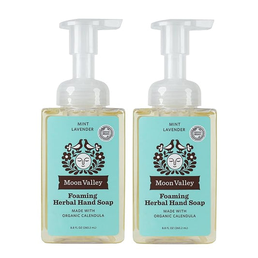 Moon Valley Herbal Foaming Hand Soap, Mint Lavender Two Pack, Recyclable Bottle by MoonValleyOrganics