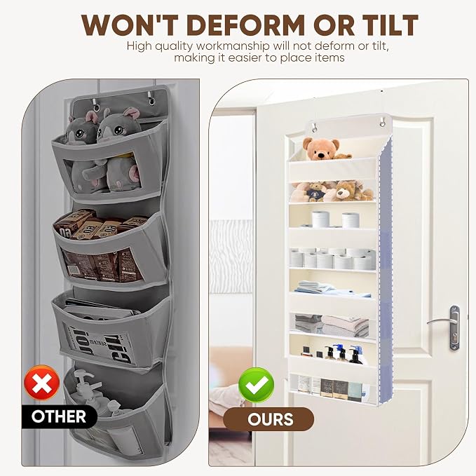 QINGUANG Over The Door Organizer, Hanging Organization and Storage, Behind Door - Image 5