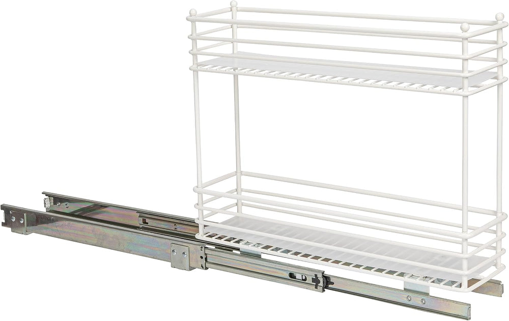 Household Essentials White Steel Artisan Organizer with Plastic Liners, 2-Tie...