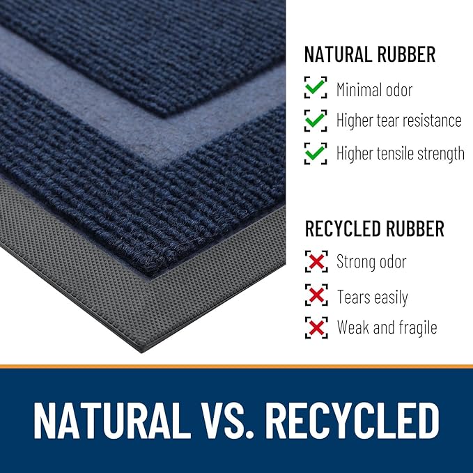 OLANLY Half Circle Door Mat Indoor Outdoor Entrance Welcome, Waterproof - Image 4