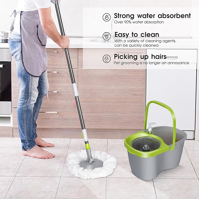 MASTERTOP Mop and Bucket with Wringer Set, Small Spin Mop Cleaning System with - Image 7