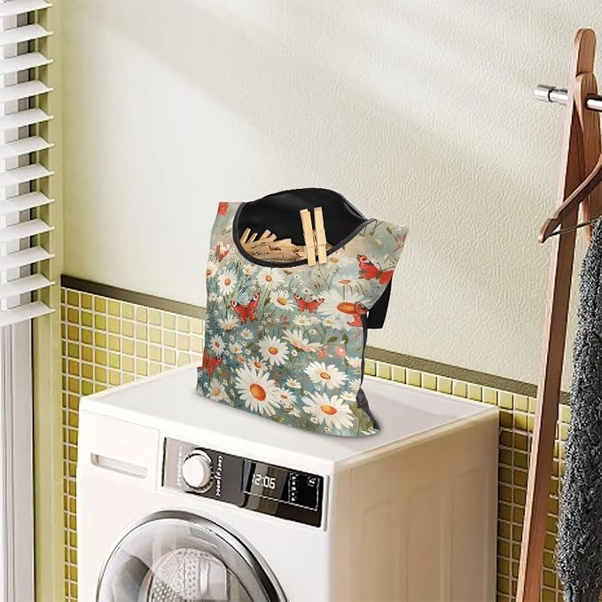 Daisy Clothespin Bag Butterfly Laundry Hanging Storage Organizer Clothes Pin - Image 3
