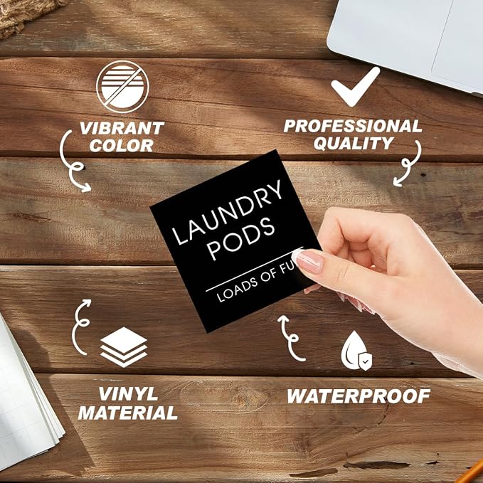 Modern Minimalist Laundry and Cleaning Sticker Labels - Image 3