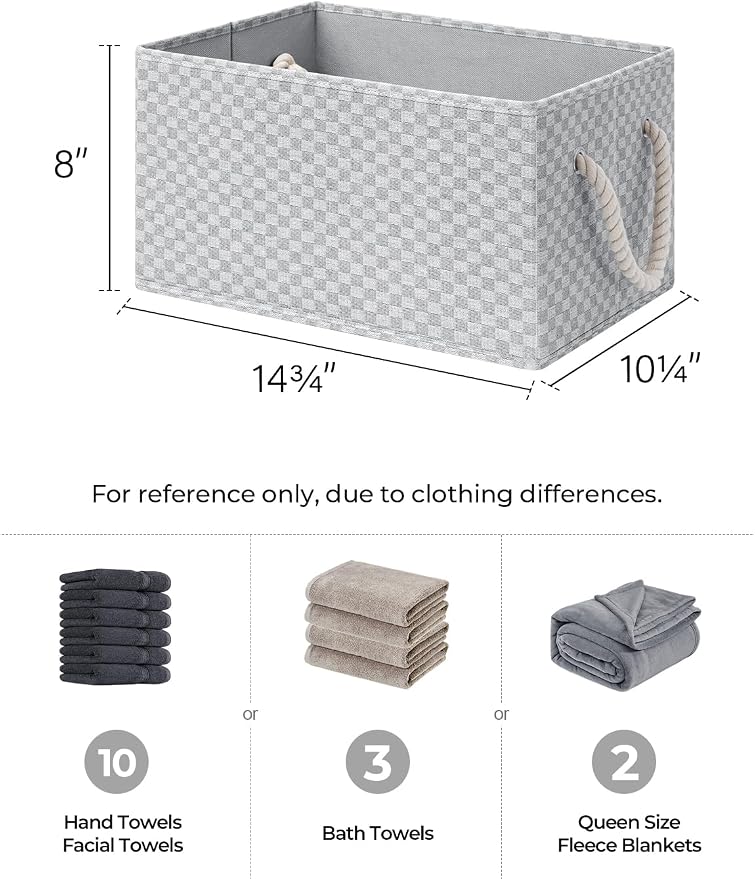 StorageWorks Storage Baskets for Shelves, Foldable Fabric Closet Storage Bins - Image 2