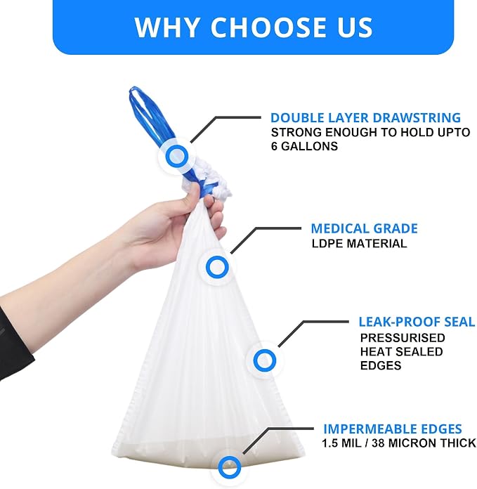 100 Bedside Commode Liners Bags - Image 4