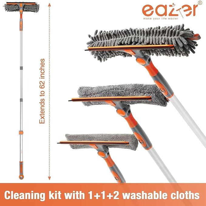 Eazer 2-in-1 Window Cleaner Tool, Window Cleaning Squeegee Kit - Image 3
