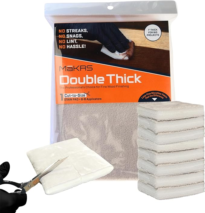 MāKRS Double Thick Stain Pad, Cut-to-Size Staining Pads, Streak-Free Applicator by MaKRS