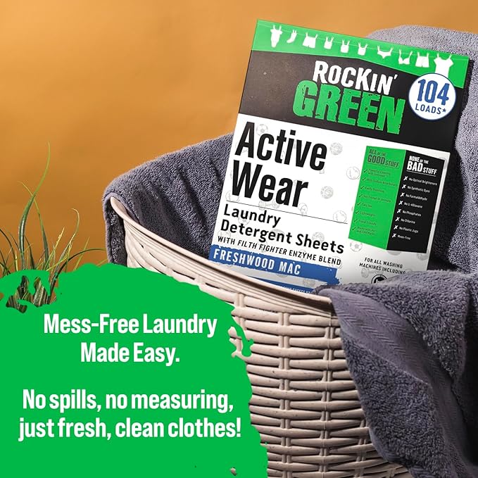 Rockin' Green Active Wear Travel Laundry Detergent Sheets - Image 3