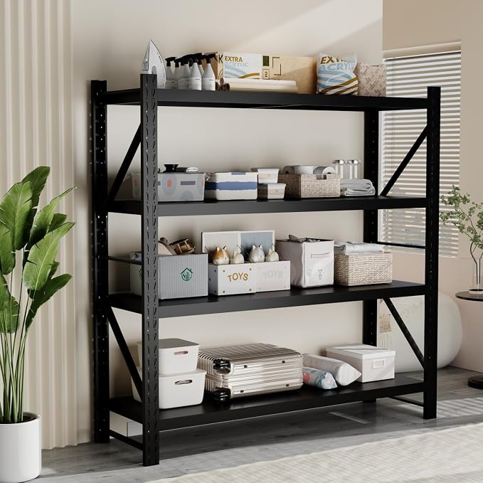 Storage Shelves Heavy Duty, Metal Garage Shelving Units, 4 Tier Storage Rack - Image 2