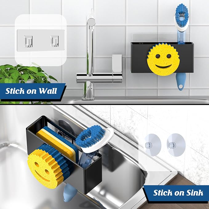 Sponge Holder for Kitchen Sink, Smiley Face Sink Caddy, Sponge Holder Stainless - Image 5