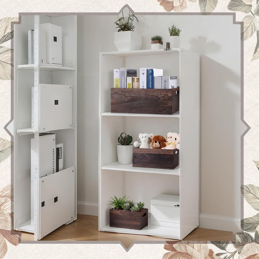 AceOrbit Set of 6 Rustic Wood Crates, Nesting Storage Boxes,Dark Brown
