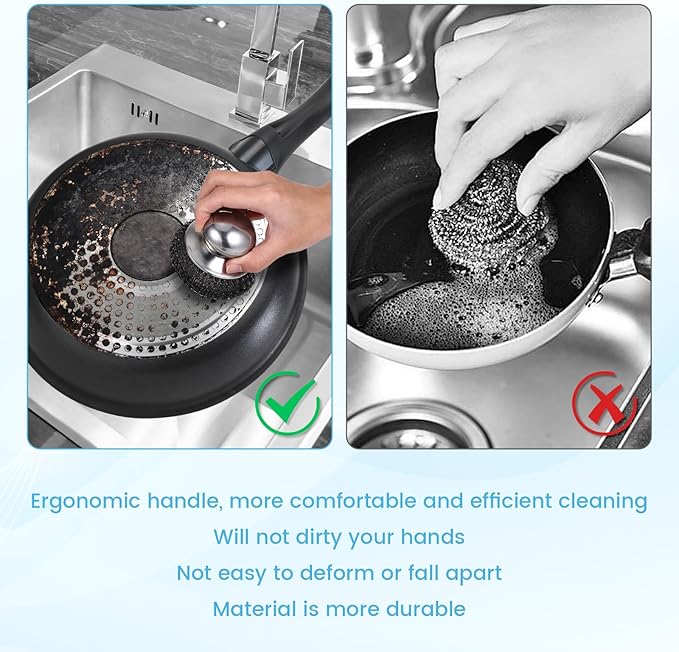 6Pcs Steel Wool Scrubber, Stainless Steel Scrubber - Image 6