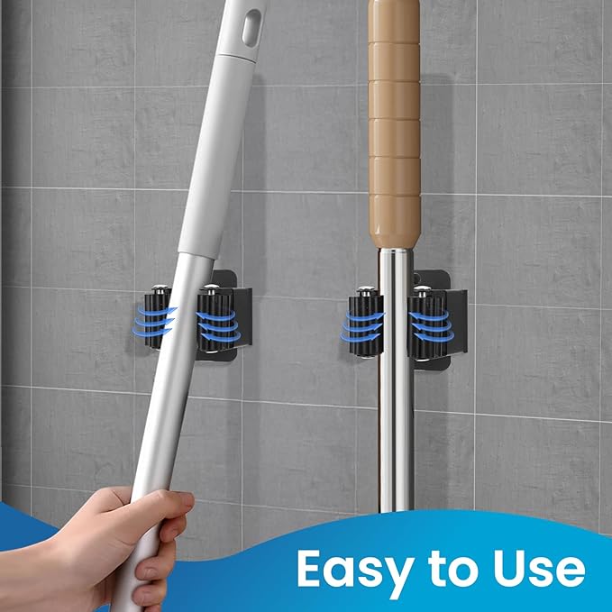 Broom Holder Wall Mount, Stainless Steel Heavy Duty Mop Holder Broom Mop Hanger - Image 5