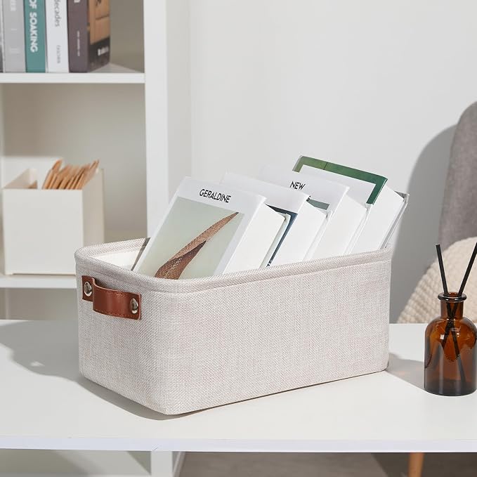 DULLEMELO Small Storage Basket for Shelves, Small Fabric Collapsible - Image 5