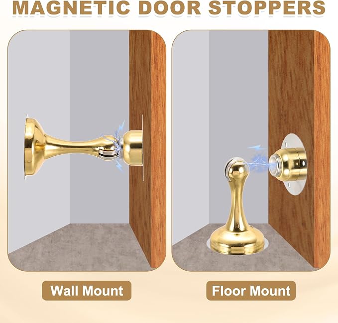 MECCANIXITY Magnetic Door Stoppers Stainless Steel Door Stops, Wall Floor - Image 3