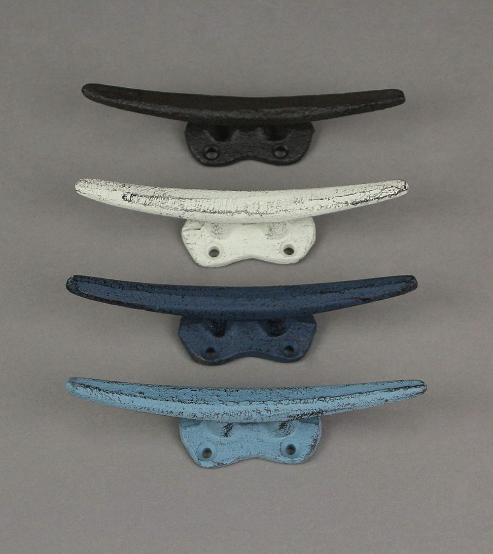 Zeckos Set of 4 Boat Cleat Wall Hooks, 5.75 Inch Tall Multicolored