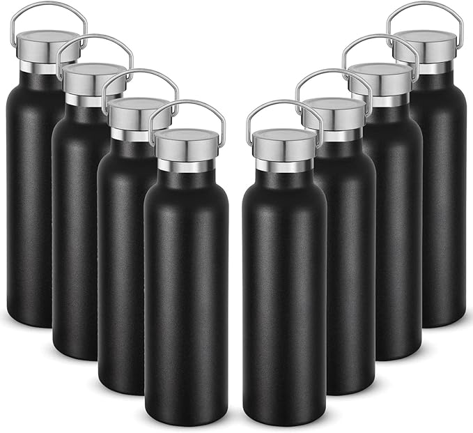 Neihepal 20 oz Insulated Water Bottles Bulk 8 Pack, Stainless Steel Double Wall by Neihepal