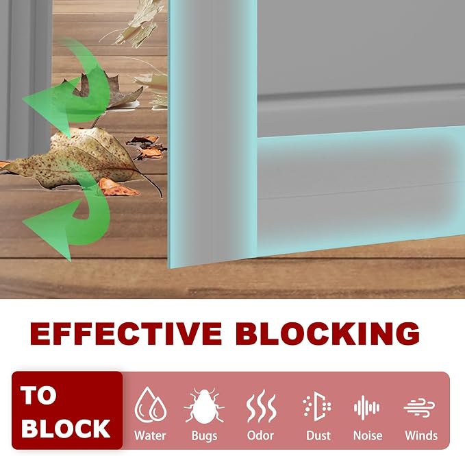 Weather Stripping Self Adhesive Door Draft Stopper Flexible Shower Door Bottom - Image 3