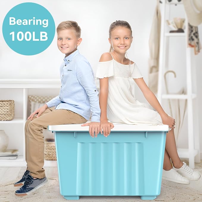 Nazhura 72 Quart Plastic Storage Bin, Stackable and Nestable Storage Boxes - Image 7