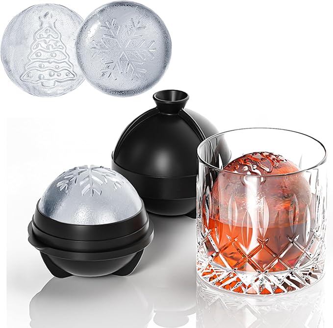 Novelty Christmas Tree Snowflake Ice Ball Maker Mold Set of 2, Christmas - Image 2