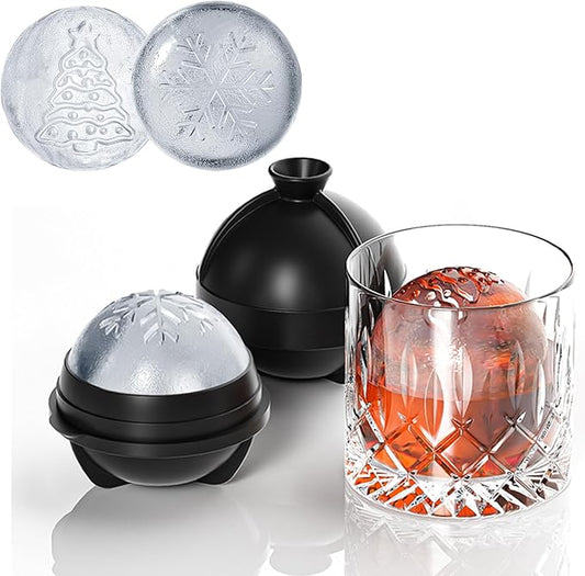 Novelty Christmas Tree Snowflake Ice Ball Maker Mold Set of 2, Christmas - Image 2