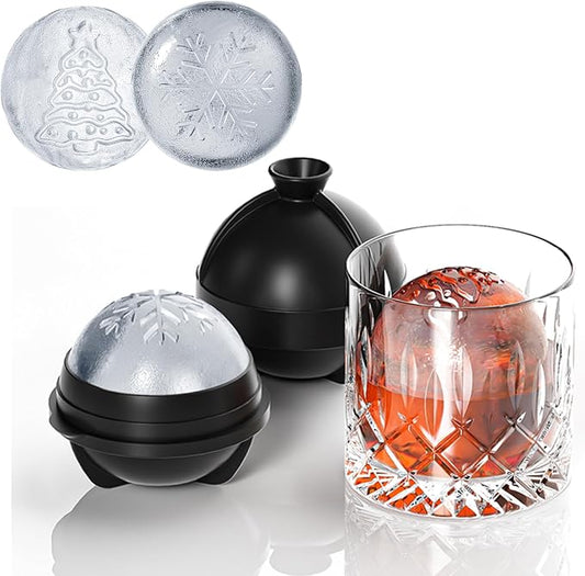 Novelty Christmas Snowflake Tree Ball Ice Maker Mold Set of 4, Funny Christmas - Image 2
