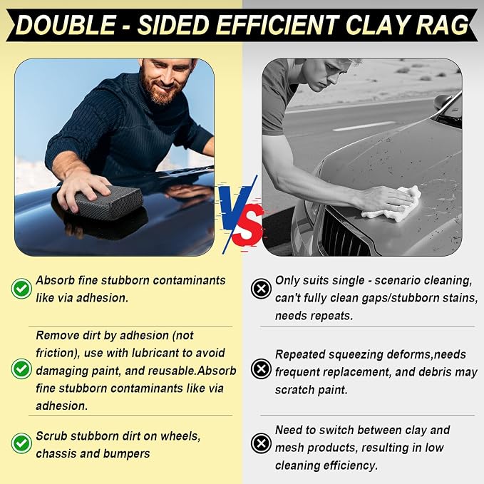 Car Wash Sponge, Dual Sided Car Clay Scrubber - Image 4