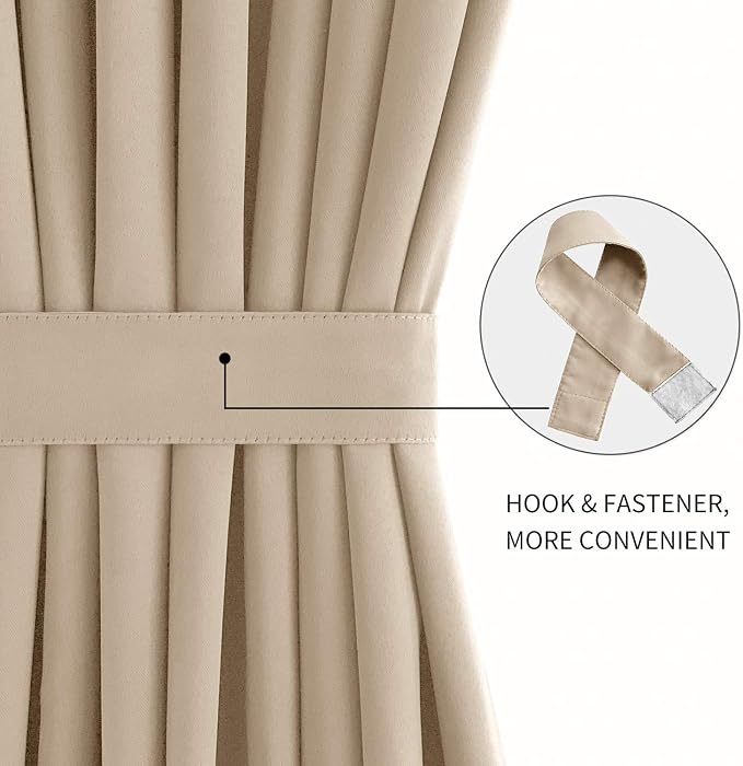 DWCN French Door Curtains – Rod Pocket Thermal Blackout Curtain - Image 2