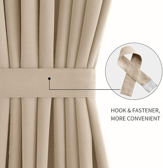 DWCN French Door Curtains – Rod Pocket Thermal Blackout Curtain - Image 2