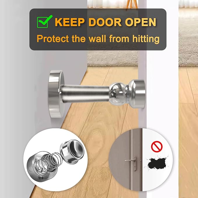 6 Pack Door Stopper Magnetic, COCIVIVRE Magnet Door Stop Stainless Steel - Image 4