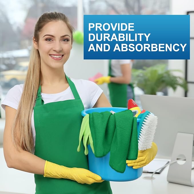 Tenare 100 Pack 12'' x 12'' Microfiber Cleaning Cloths Reusable Cleaning Rags - Image 4
