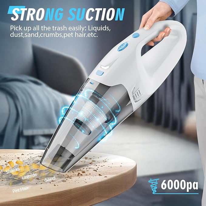 Handheld Vacuum Cordless, Car Hand Cordless Rechargeable, Powerful Suction Hand - Image 5