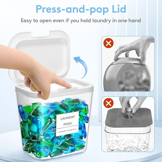 Lifewit 3+1 Laundry Pods Container & Dryer Sheet Holder, Large Powder Detergent - Image 2
