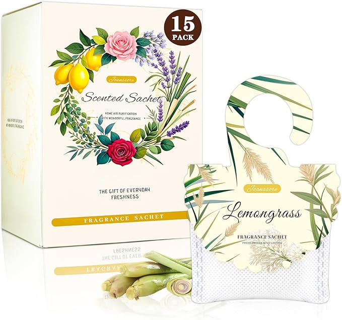 15 Packs Lemongrass Scented Sachets Bag by Joanssore