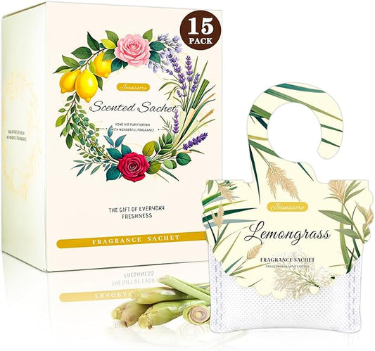 15 Packs Lemongrass Scented Sachets Bag by Joanssore