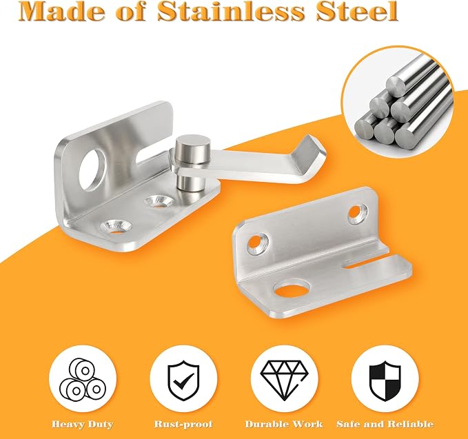 Alise Flip Latch, Gate Latches Slide Bolt Latch Safety Door Lock Catch - Image 3