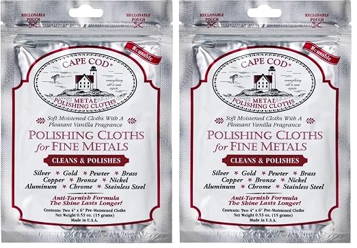 Cape Cod Polish Co Metal Polishing Cloths Foil Pouch 0.53oz, Stainless Steel by CAPECOD