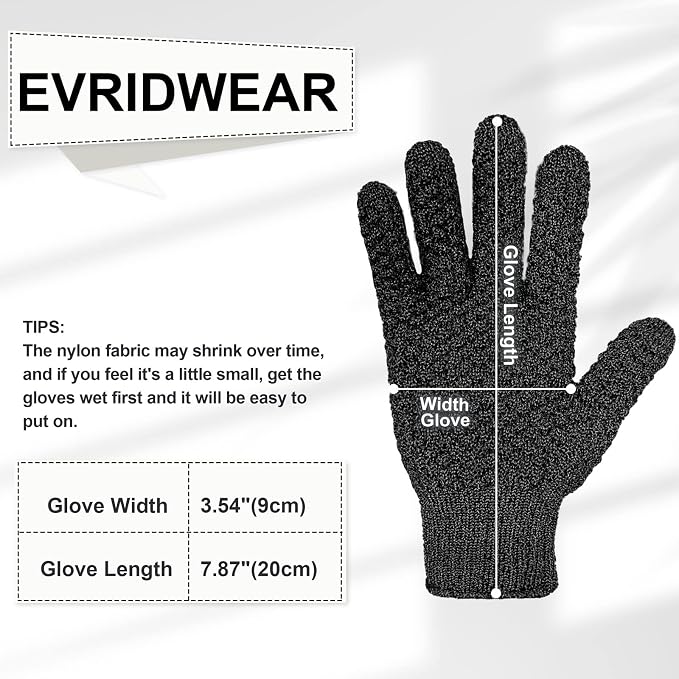 Evridwear Exfoliating Dual Texture Bath Gloves - Image 4
