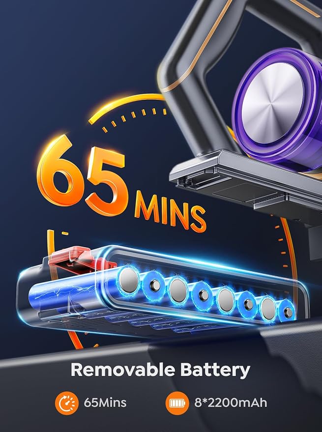 Cordless Vacuum Cleaner, 600W 50KPA 65 Mins Vacuum Cleaners - Image 3