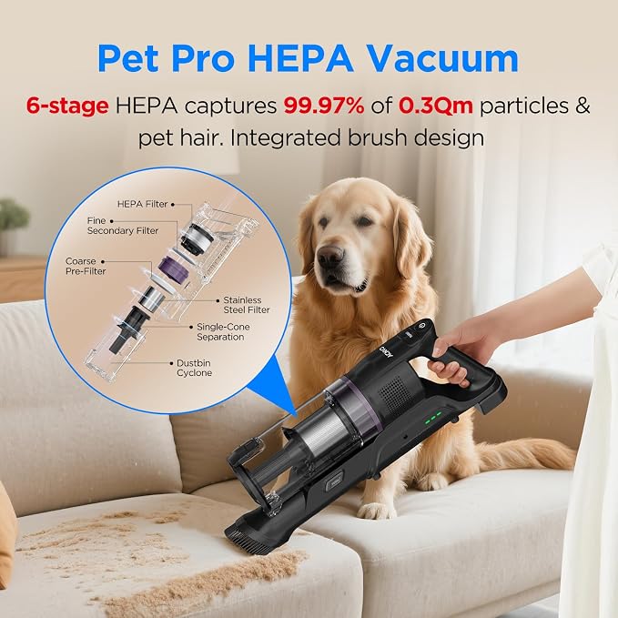 CANDY Cordless Vacuum Cleaner, Stick Vacuum Cordless Rechargeable, 45Mins - Image 5