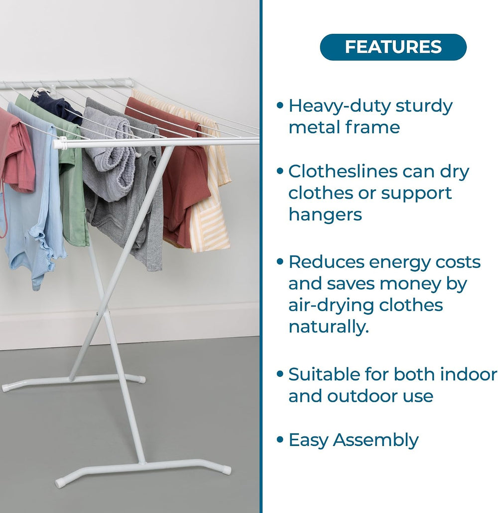 Honey-Can-Do Collapsible Clothes Drying Rack – Sturdy Metal X-Frame, Space-Sa...