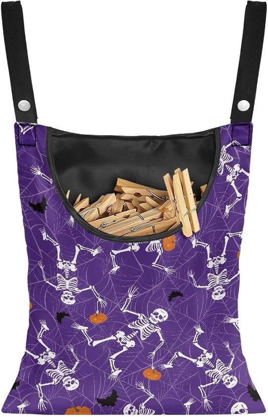 Gothic Skull Summer Clothes Pin Bag Clothespin Bags Holder Clothespin Holder by CREAMIC