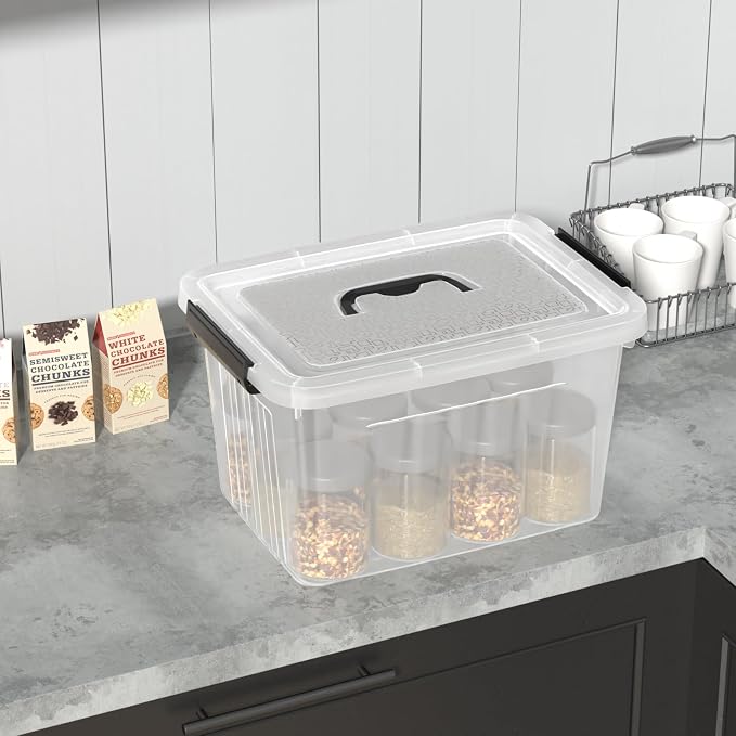 18 Quart Clear Plastic Storage Latching Bin - Image 6