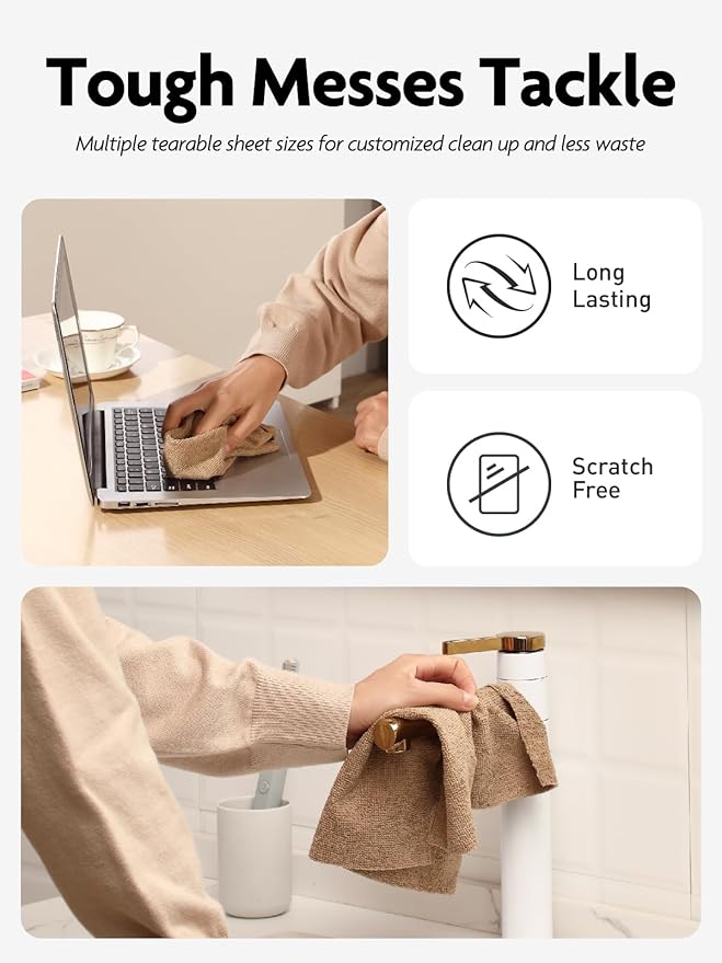 Fantasticlean Microfiber Cleaning Cloth Roll -60 Pack, Tear Away Microfiber - Image 5