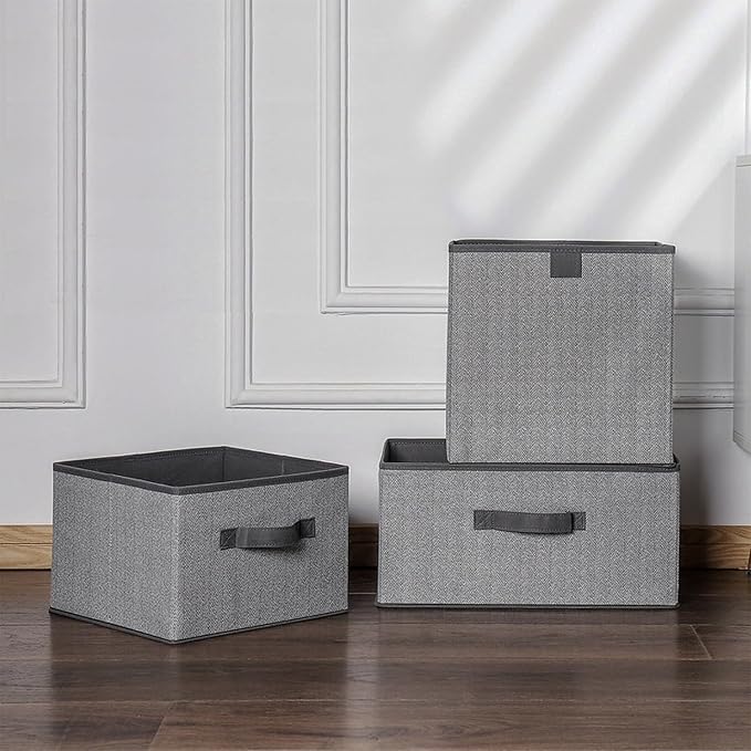 Storage Baskets, 11.8-Inch Woven Fabric Bins, Storage Cubes - Image 8
