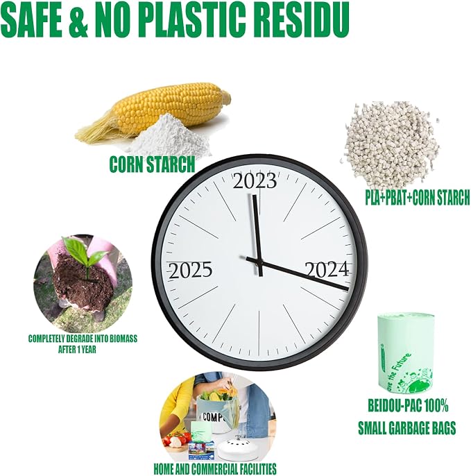 8-10 Gallon Compostable Trash Bags, Sturdy & Biodegradable, ASTM D6400 - Image 8