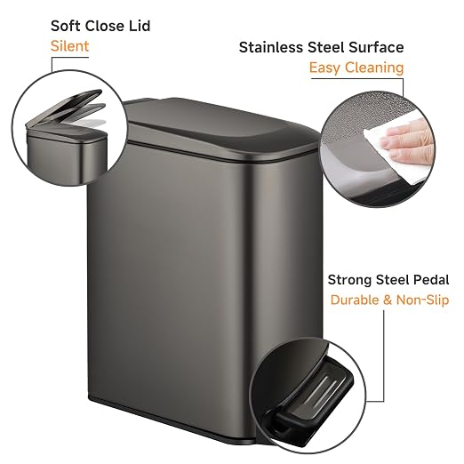 TIPGO Slim Bathroom Trash Can - Image 3